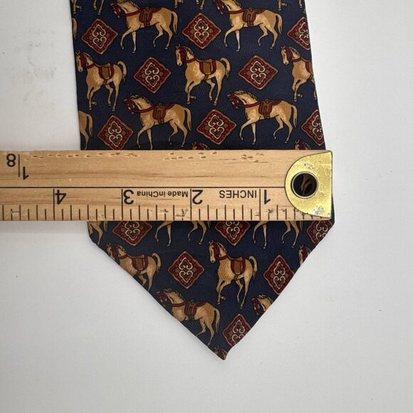 Vintage Efenzo Felini Necktie 100% Silk Handmade Horse Roma Paris Kentucky Derby - Picture 9 of 9